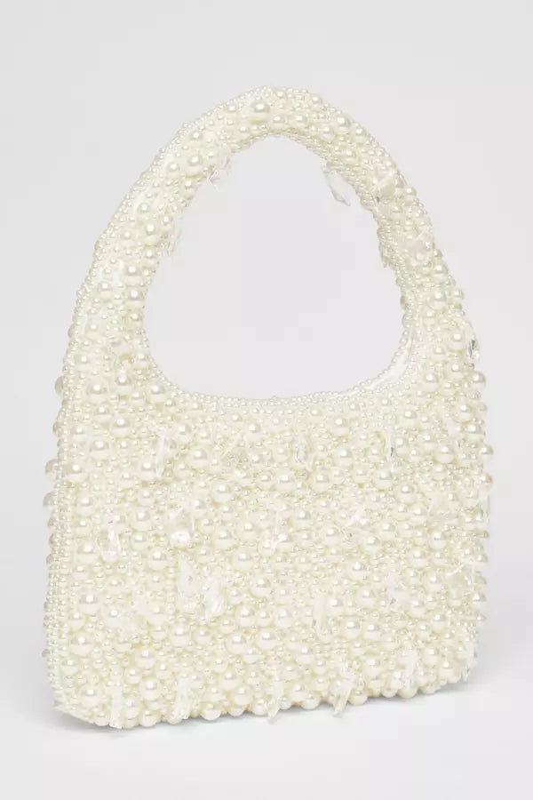 White Pearl Top Handle Bag