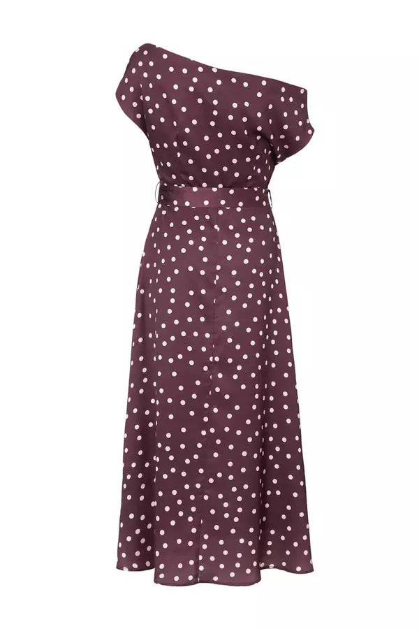 Petite Dark Red Polka Dot Midaxi Dress