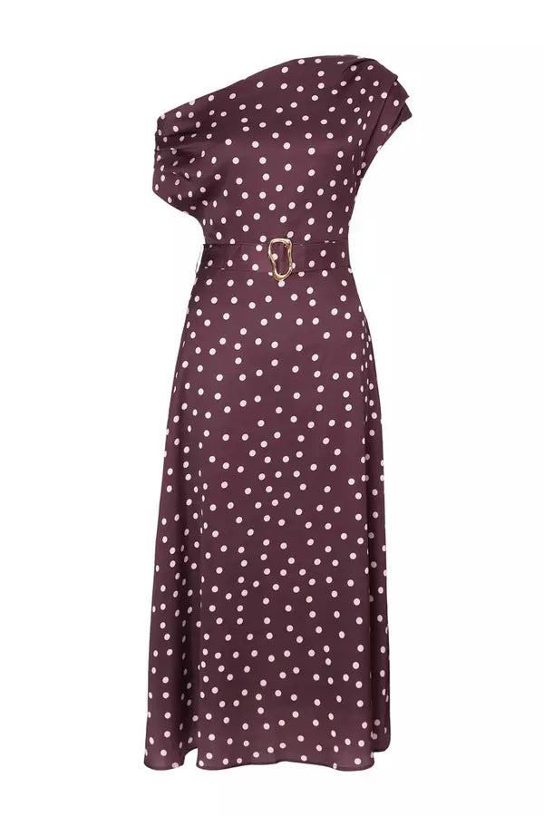 Petite Dark Red Polka Dot Midaxi Dress