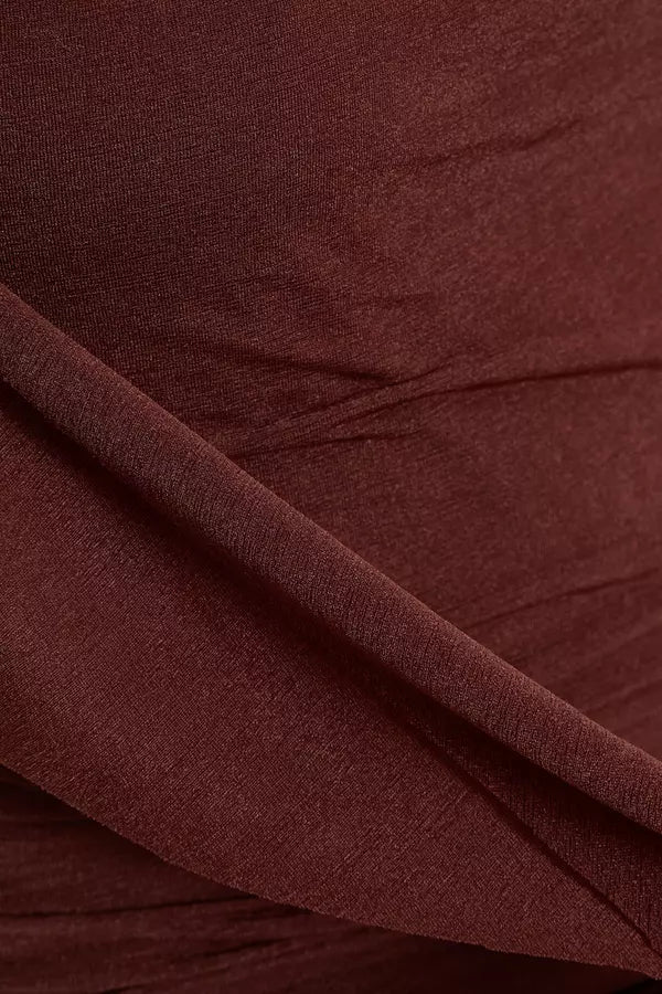 Petite Brown Frill Midi Dress