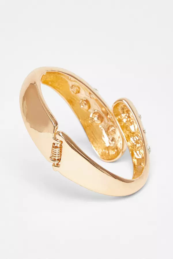 Gold Diamante Spiral Cuff Bracelet