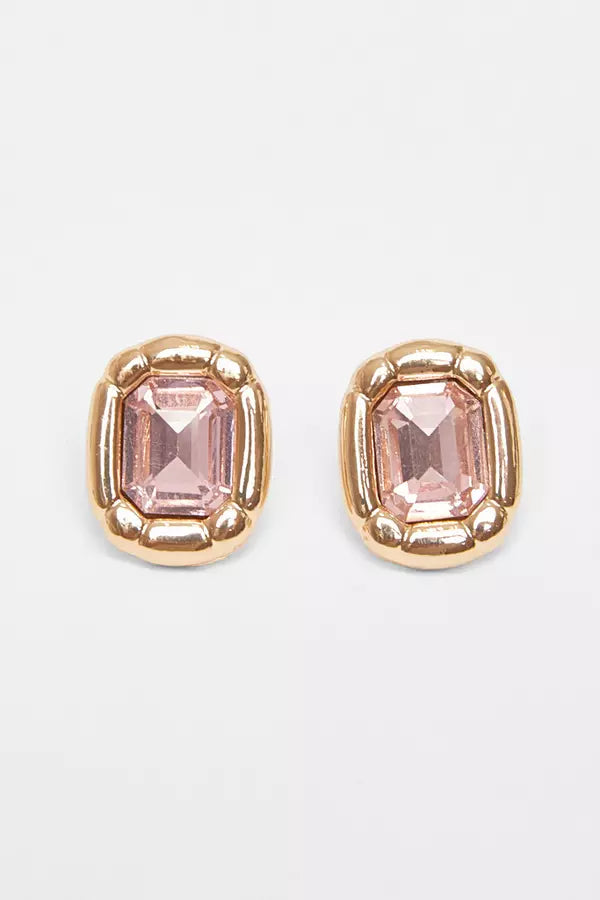 Pink Jewel Stud Earrings