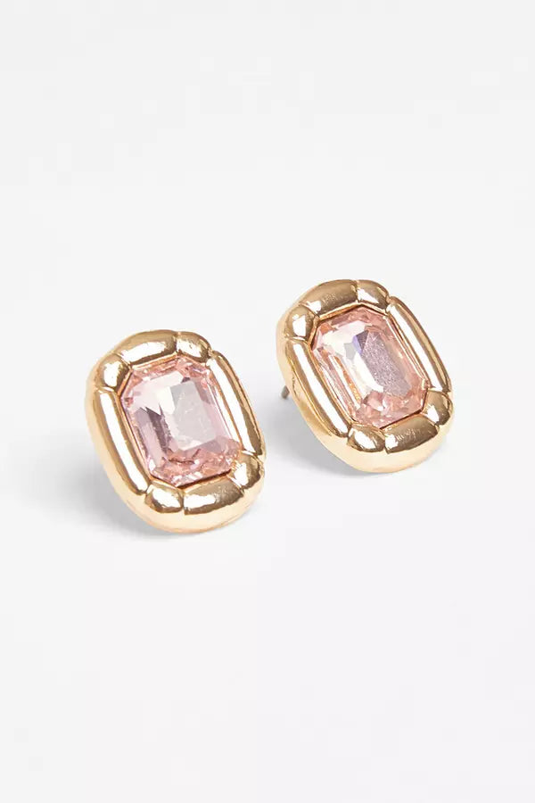 Pink Jewel Stud Earrings
