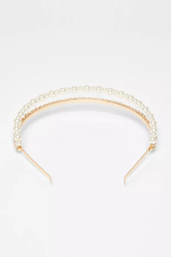Gold Diamante Pearl Headband