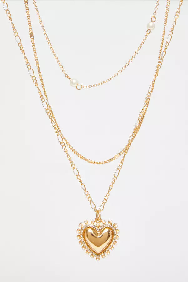 Gold Heart Pendant Necklace