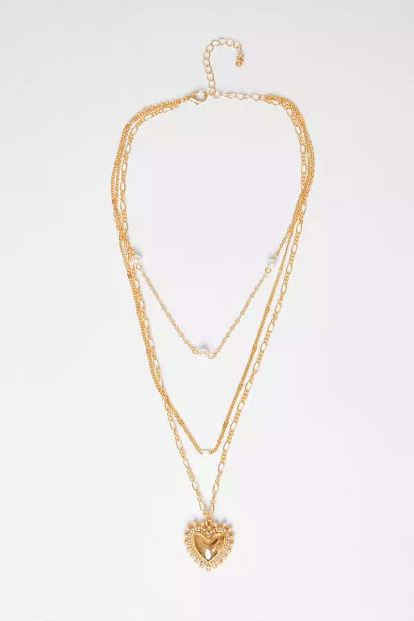 Gold Heart Pendant Necklace
