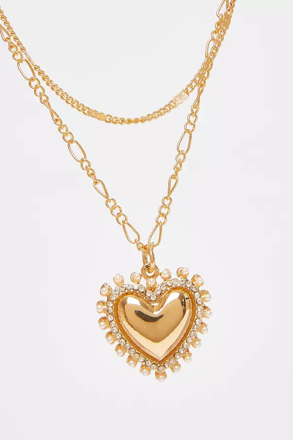 Gold Heart Pendant Necklace