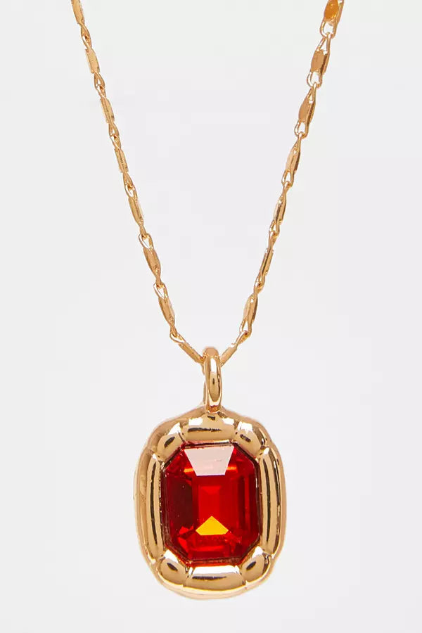 Red Jewel Layered Necklace
