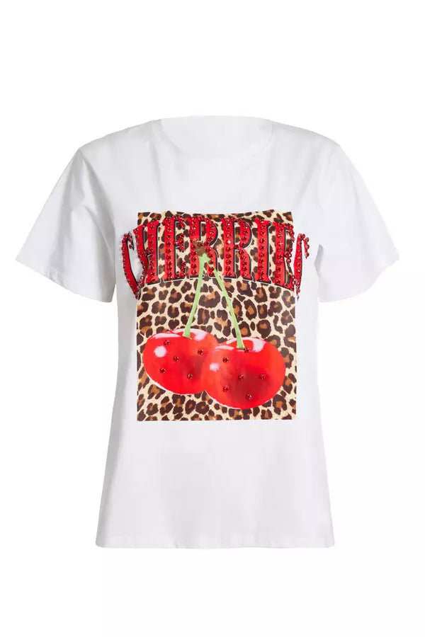 White Cherry Graphic T-Shirt