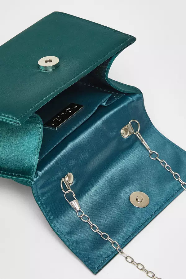 Green Bow Trim Top Handle Bag