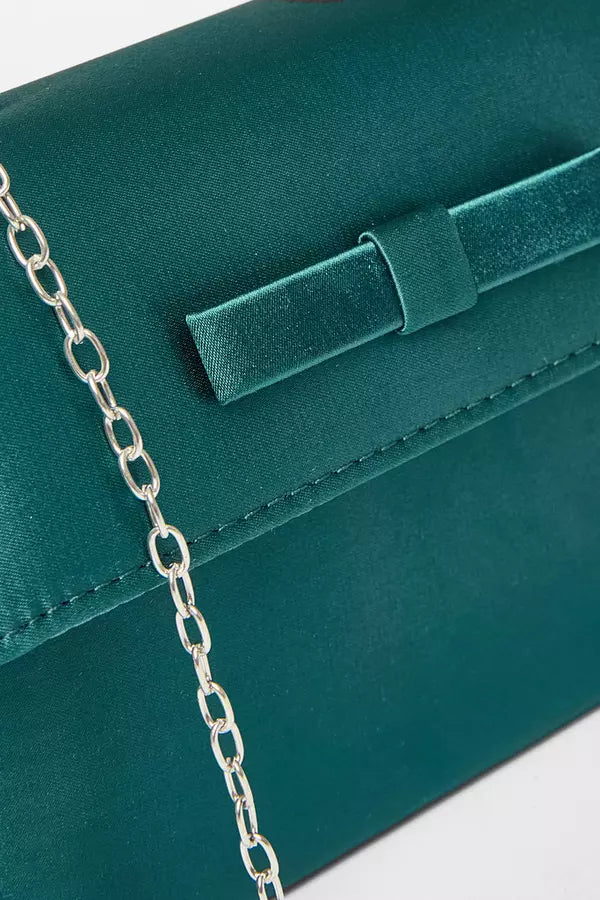 Green Bow Trim Top Handle Bag