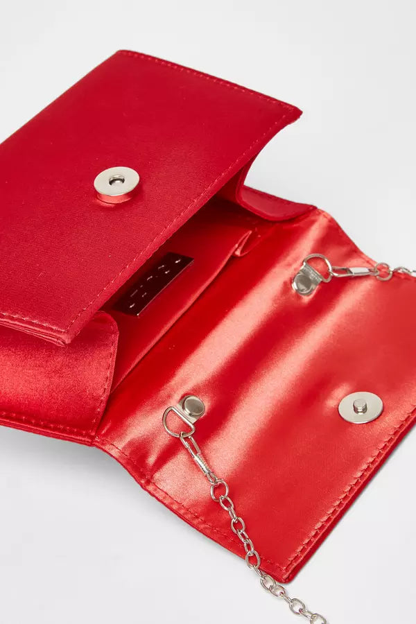 Red Bow Trim Top Handle Bag